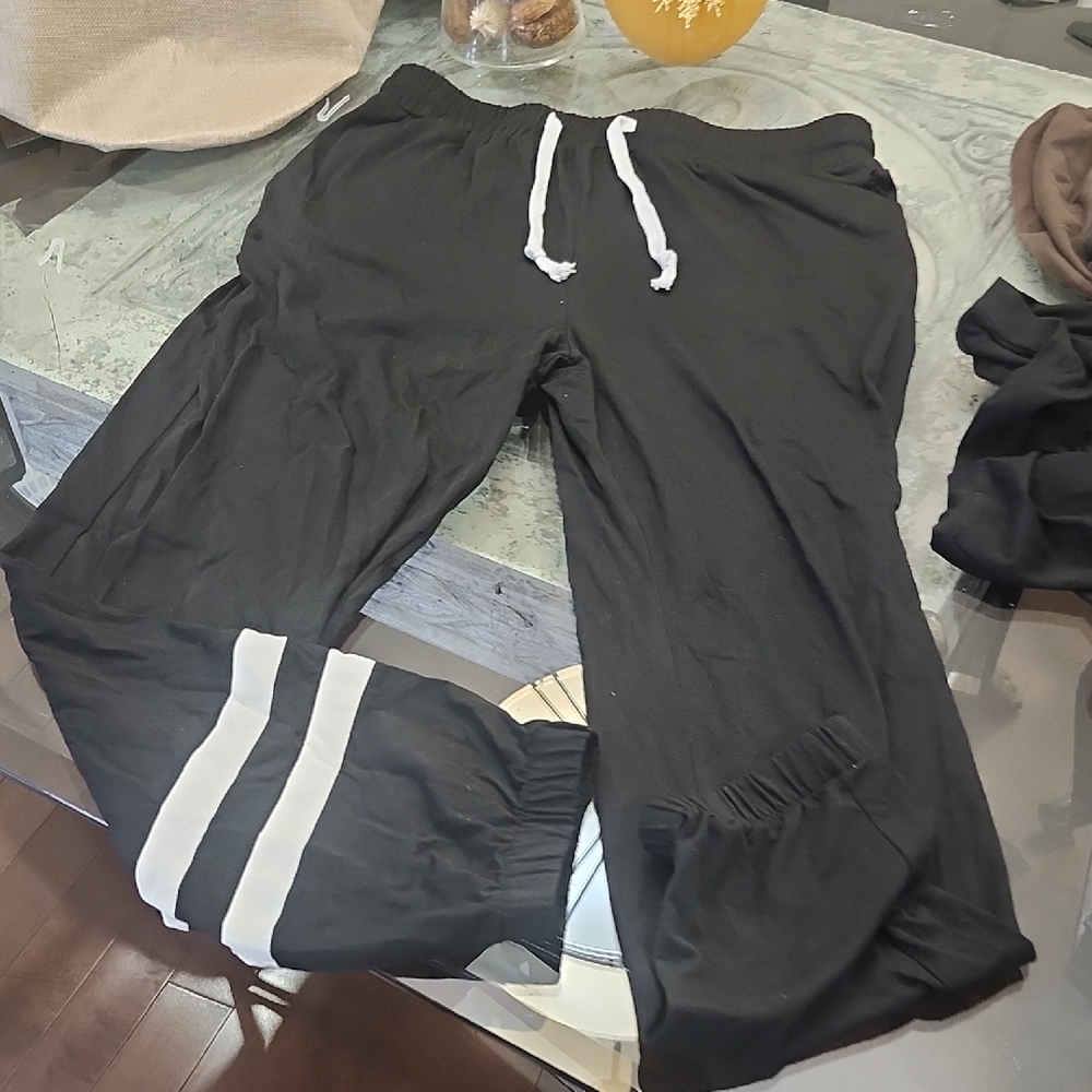 Mens Black Pajama Lounge Set Large New